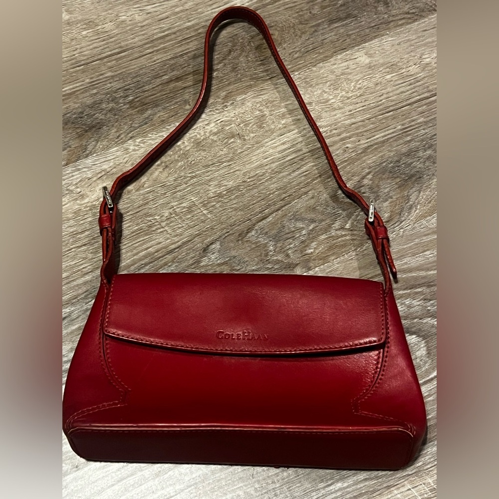 Cole Haan Vintage Red Leather Shoulder Bag.